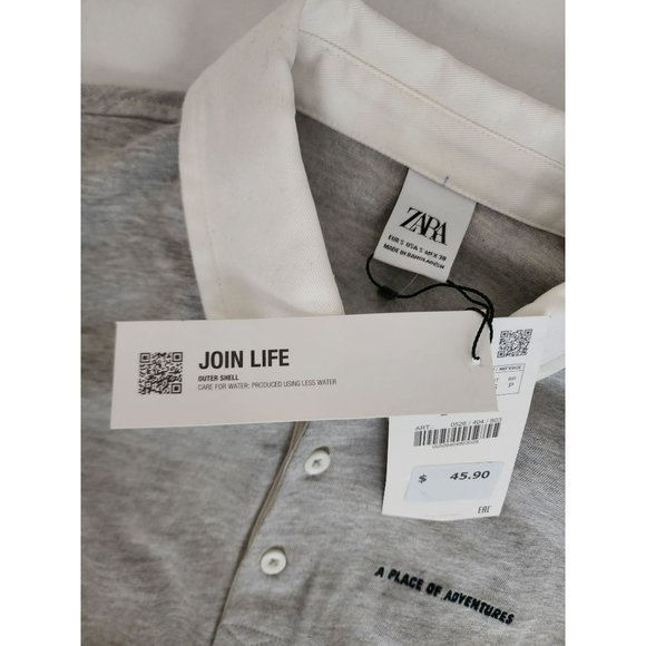 ZARA Men's A Place Of Adventures Color Block Polo Sweatshirt Size Small NWT - Picture 7 of 15